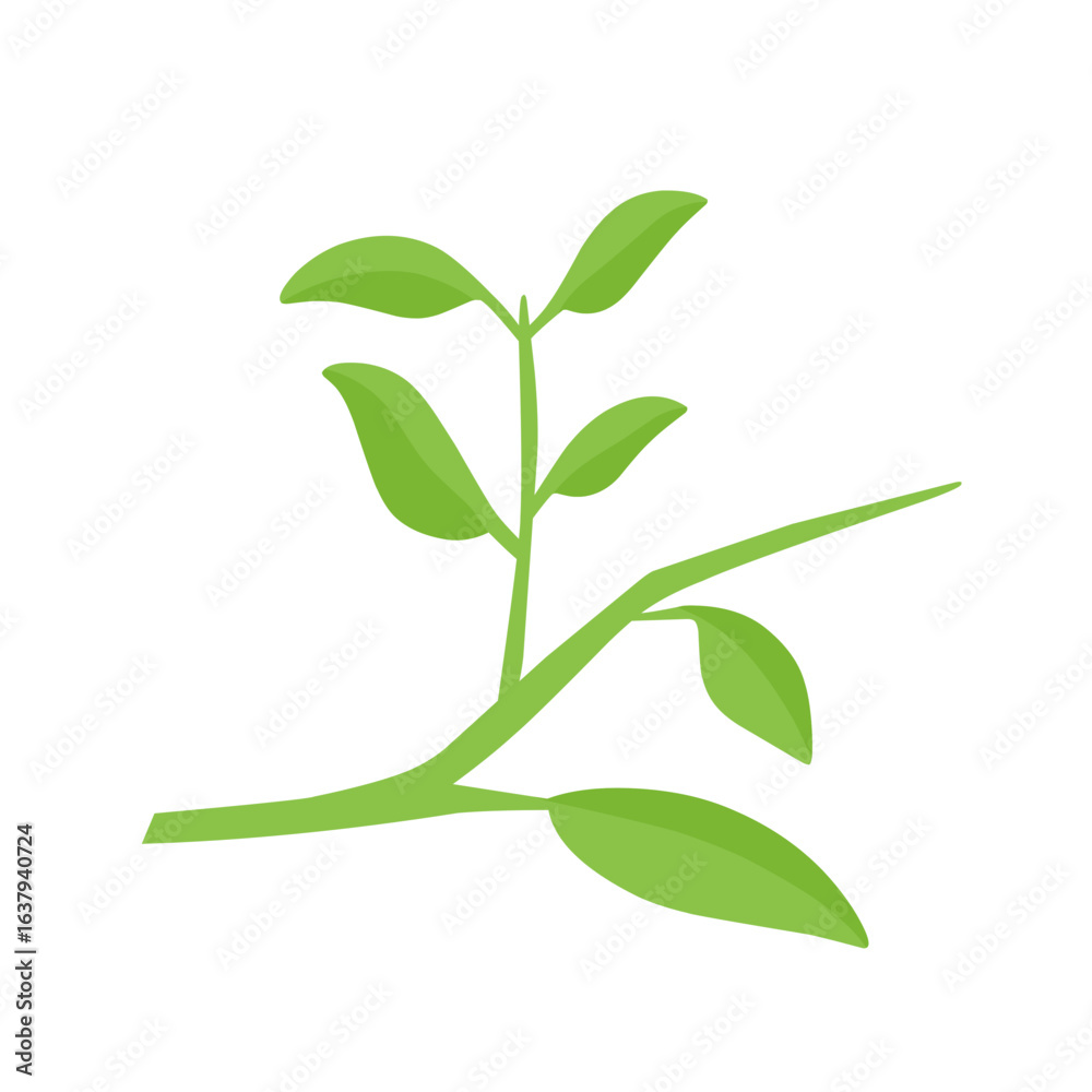 Obraz premium vector natural green leaf branch