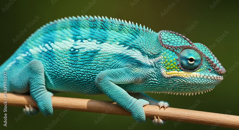 Fototapeta premium Colorful chameleon resting on branch