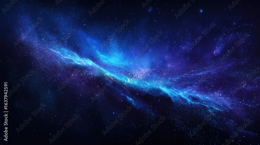 Fototapeta premium Galaxy Nebula in Colorful Space Starry Night – Vibrant Cosmic Clouds Adorned with Twinkling Stars, Painting the Universe in Dazzling Hues Under the Night Sky