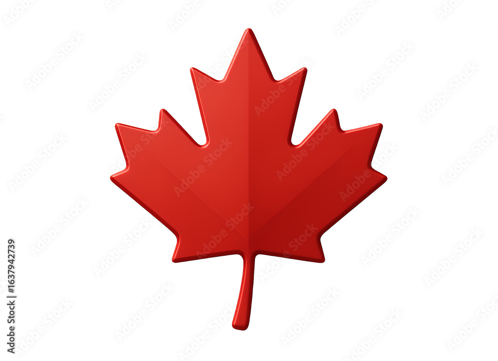 A vibrant red maple leaf the iconic symbol of canada rendered in a realistic 3d style and isolated on a transparent background isolated on transparent background A vibrant red maple leaf the iconic symbol of canada rendered in a realistic 3d style and isolated on a transparent background isolated on transparent background
