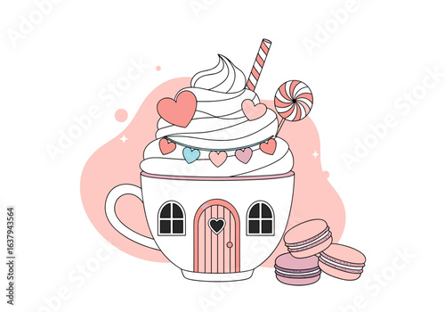Enchanting cafe wonderland delicious sweets festive decorations and adorable characters come together