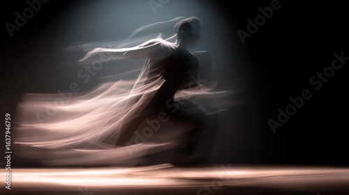 dancer motion blur dark studio