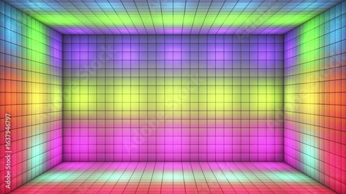 Broadcast Hi-Tech Alternate Blinking Illuminated Cubes Room Stage, Multi Color, Events, 3D, Loopable, 4K