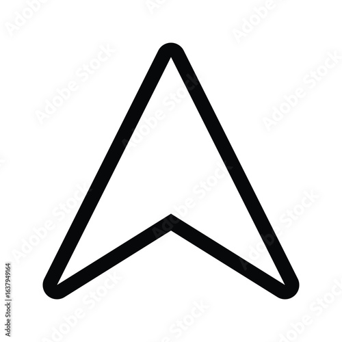 Outline navigator pointer icon for direction and guide