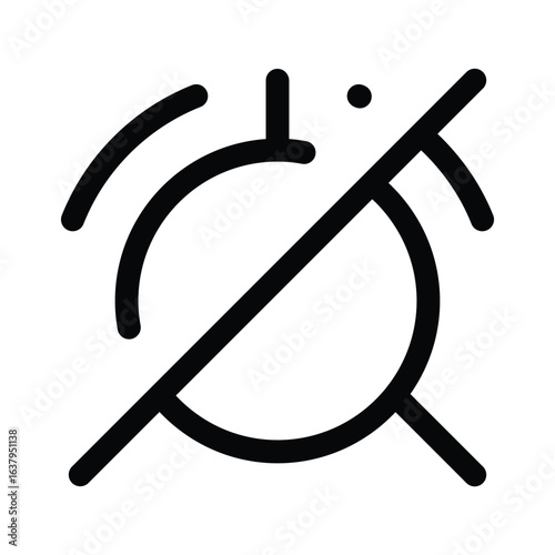 Outline alarm clock off icon to disable or turn off alarms.