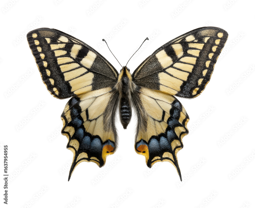 Fototapeta premium Majestic swallowtail butterfly nature vibrant colors, isolated on transparent background, png