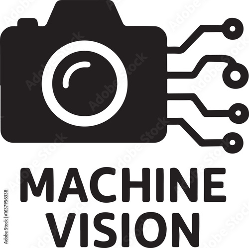 Silhouette of machine vision camera representing industrial inspection, automation, and intelligent imaging.