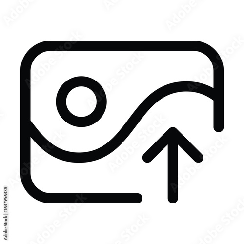 Outline image upload icon to send or transfer image