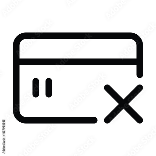 Outline credit card icon for payment, banking, and transactions.