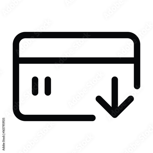 Outline credit card icon for payment, banking, and transactions.