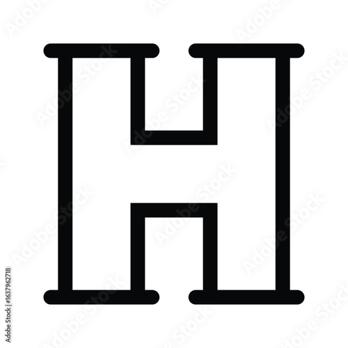 Outline heading icon for titles, text formatting, and sections.