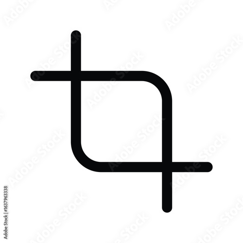 Outline crop icon to cut, trim, or resize images.