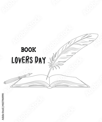 Happy World Book Lovers Day coloring page: Quotes, Greetings & Reading Inspiration