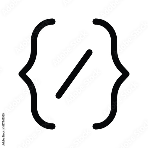 Outline brackets icon for code, programming, and development.