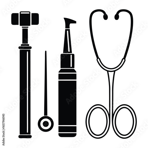 Medical instruments including stethoscope and otoscope
