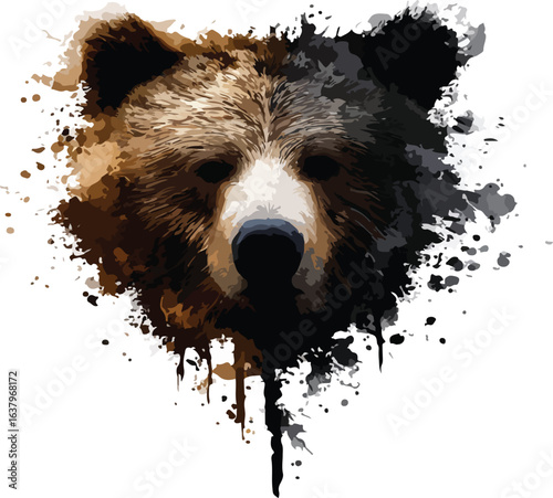 Abstract bear head illustration