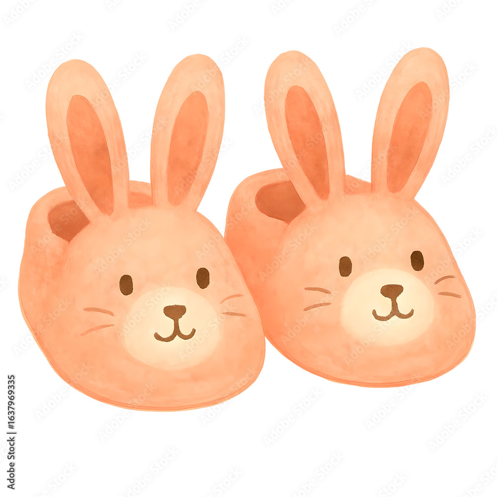 Obraz premium fluffy bunny slippers with cute ears