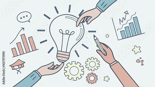 Collaborative Idea Generation and Business Strategy Illustration.