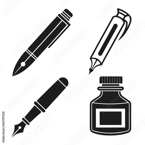 Fountain pen marker inkwell writing stationery