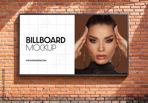 Horizontal Urban Wall Billboard Mockup