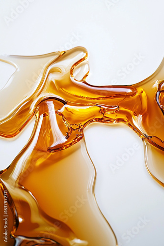 Splash of thick viscous oil in motion on isolated white background generated.AI
