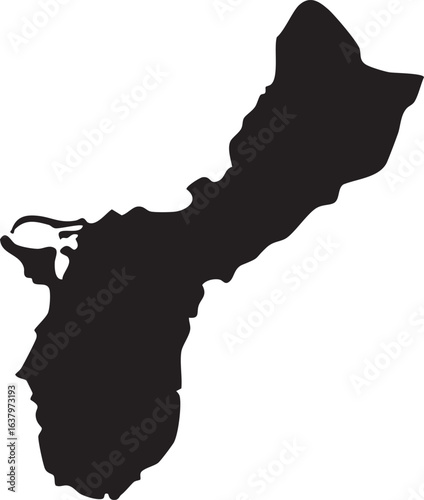 Guam Isolated Vector Map Silhouette