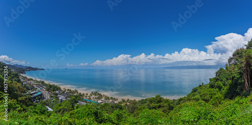 Beautiful landscape, natural view and high angle sea view of Koh Chang, Thailand