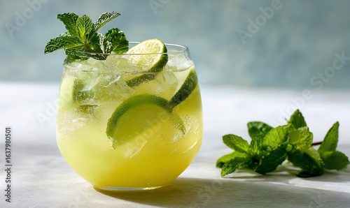Wallpaper Mural Sparkling Melon-Lime Mojito (Mocktail) with Fresh Mint and Ice Torontodigital.ca
