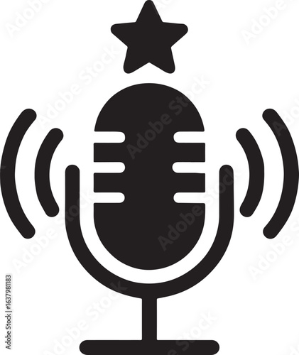 Silhouette of smart assistant microphone representing voice control, AI technology, and digital interaction.