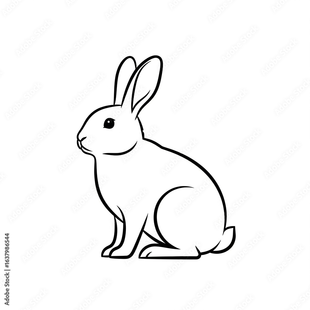 Obraz premium vector illustration of a rabbit
