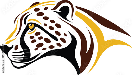 Cheetah head profile illustration design