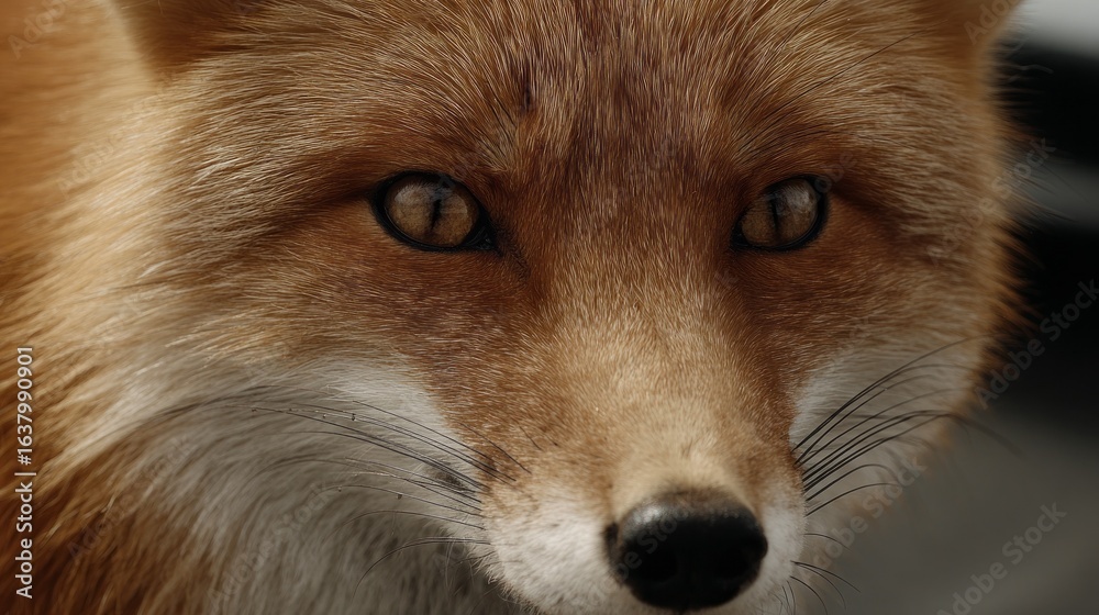 Obraz premium A red fox explores the autumn tundra, surrounded by bursts of orange and yellow foliage. Its keen gaze highlights the beauty of the landscape on a clear sunny day.