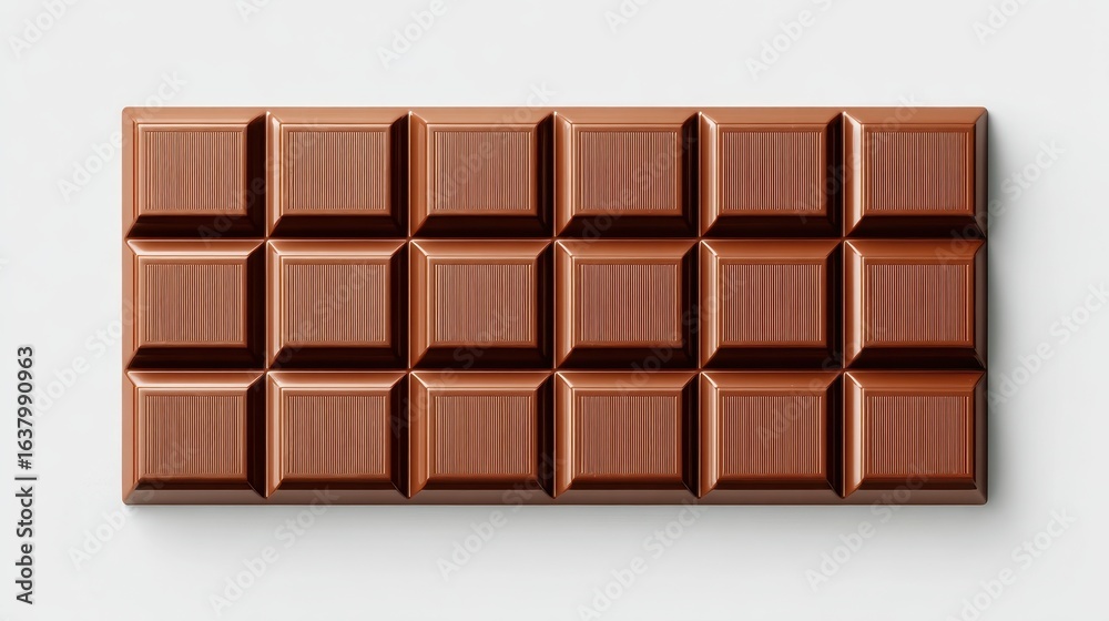 Obraz premium Beautiful photo of blank chocolate bar packaging mockup with white background.