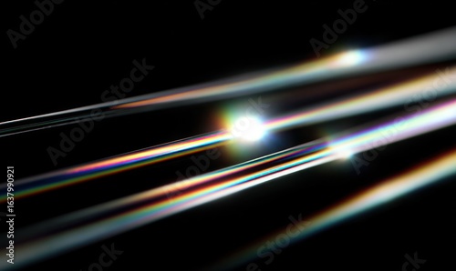 Abstract light streaks on black background
