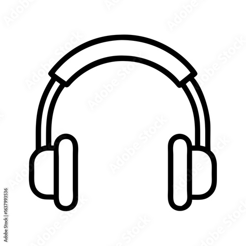 Headphones vector icon for music listening audio sound dj and gaming headset accessory design element