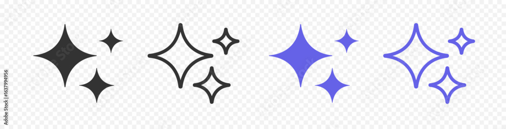 Obraz premium Generate AI icon vector collection sparkle trendy style. Machine learning technology, artificial intelligence button for ui ux element, app, website 10 eps