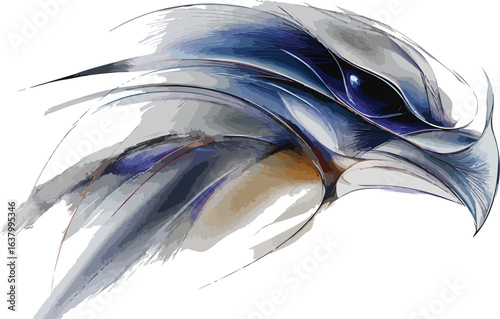 Colorful eagle head illustration art