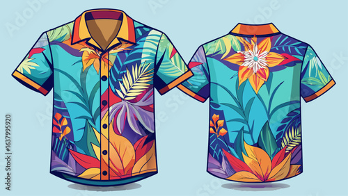 Very beautiful Mockup of short sleeved shirt for customizable printed fabric designs, customizable background. white background