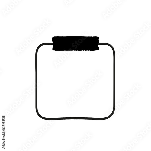 Handgezeichnete Notizrahmen Vektor Illustration Minimalistisch Schwarzes Klebeband Rechteck Rund Oval Unregelmäßig Doodle Outline Grafik Dekoration Scrapbooking Planung Social Media Design Vorlage Dig