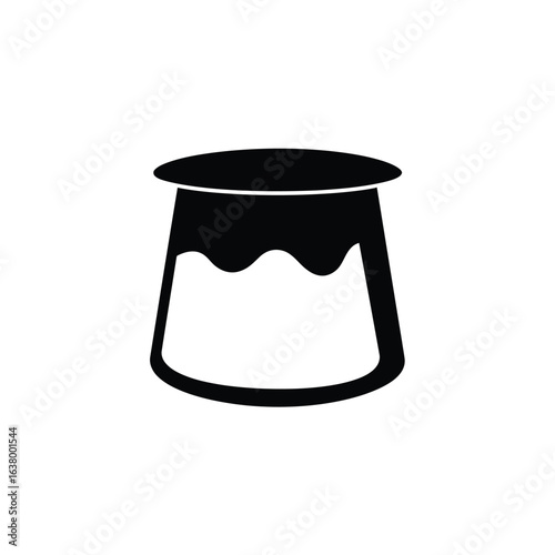 Simple black icon of a dessert in a cup
