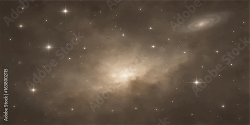 Abstract light background with moving particles in space sky stars galaxy cosmos