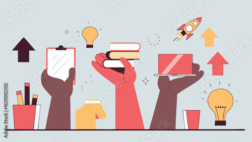 vector illustration of a set of hand drawn icons