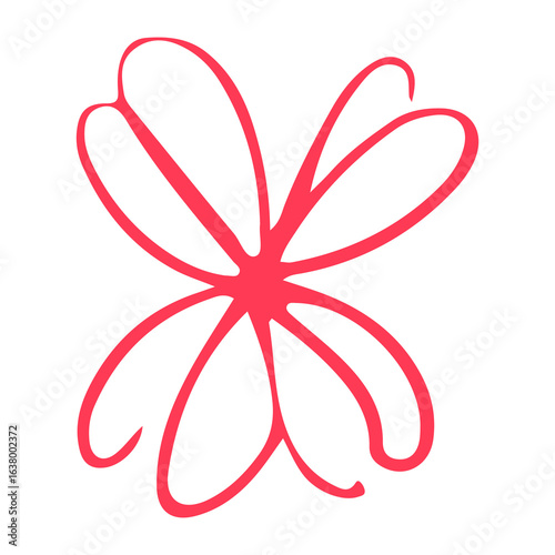 abstract red flower doodle 