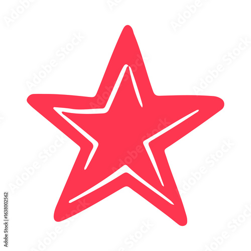 red star doodle illustration 