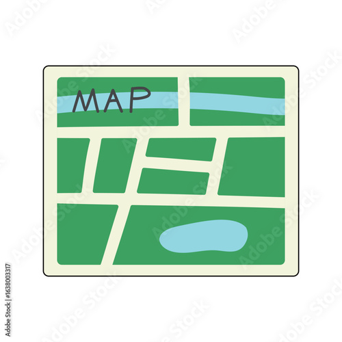 紙の地図のイラスト