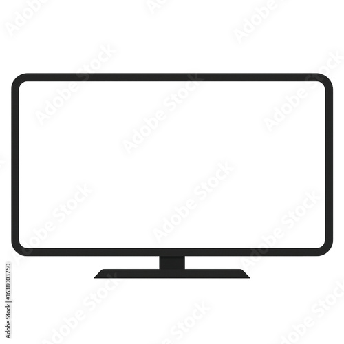 lcd monitor isolated on white