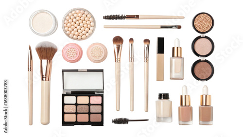make up brushes and powder