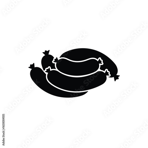 Black silhouette of sausages on a white background