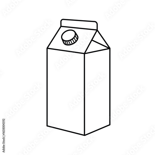 Simple outline drawing of a milk carton with a cap