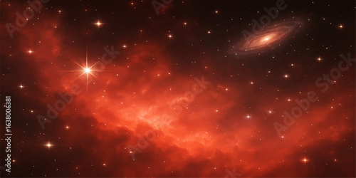 Cosmic expanse of stars and nebulae illuminating the dark night sky